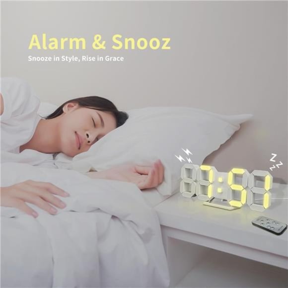 Digital Wall 3D Clock Led Desk Clocks 10'' Display Floating Decorative Cool - Picture 2 of 5